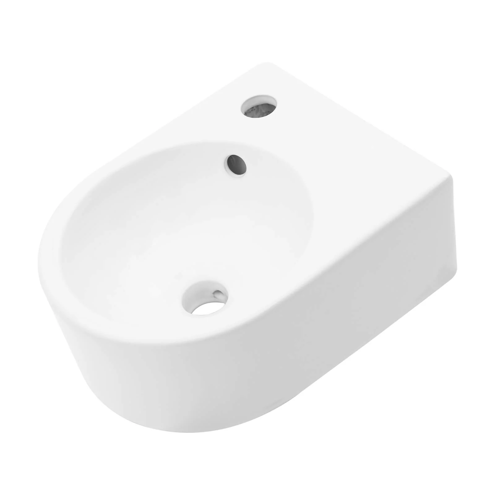 10" x 13" White Wall-Mounted Ceramic Bathroom Sink - Image 7