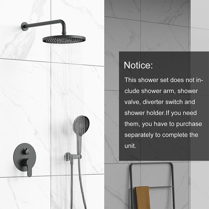 10" Round Shower Head & Hand Shower with Hose Replacement Accessories - Image 11
