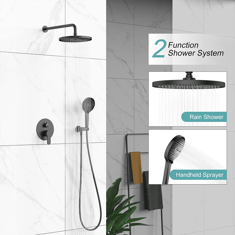 10" Round Shower Head & Hand Shower with Hose Replacement Accessories - Image 12