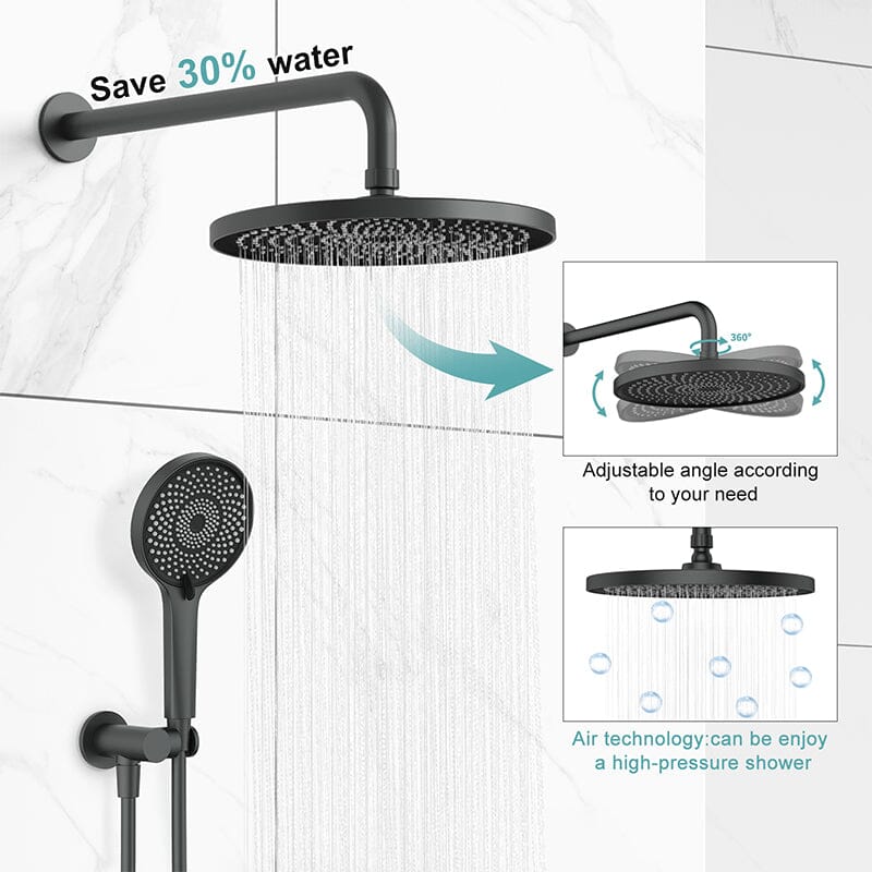10" Round Shower Head & Hand Shower with Hose Replacement Accessories - Image 13