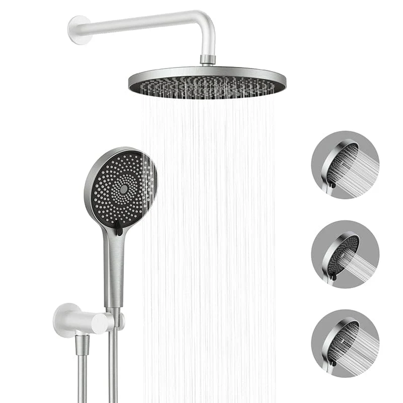 10" Round Shower Head & Hand Shower with Hose Replacement Accessories - Image 18