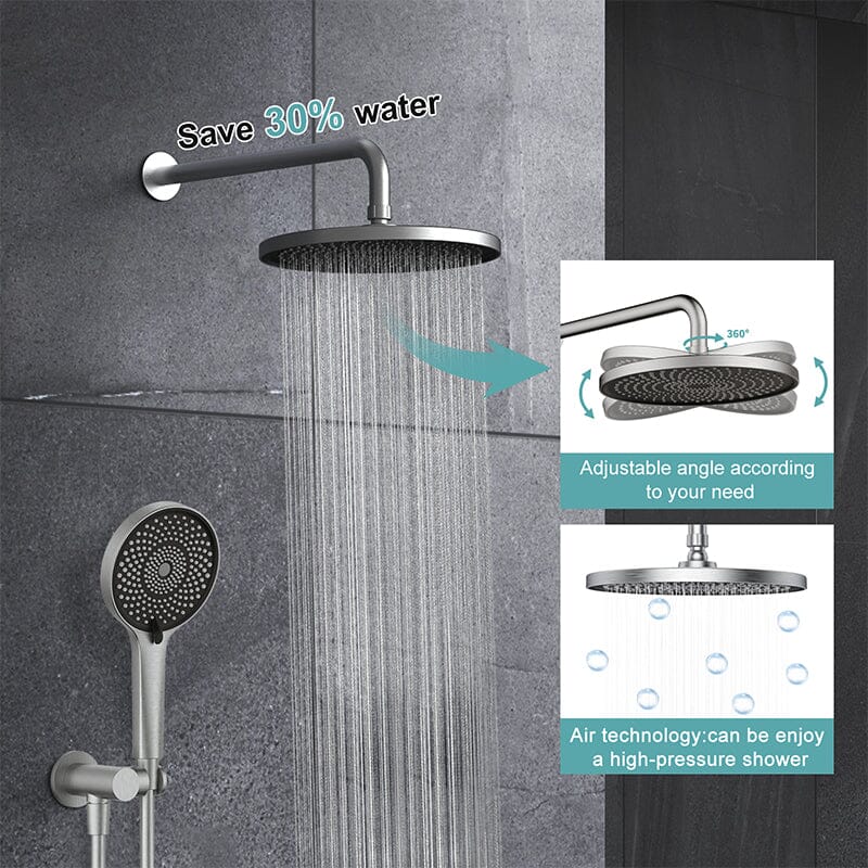 10" Round Shower Head & Hand Shower with Hose Replacement Accessories - Image 21