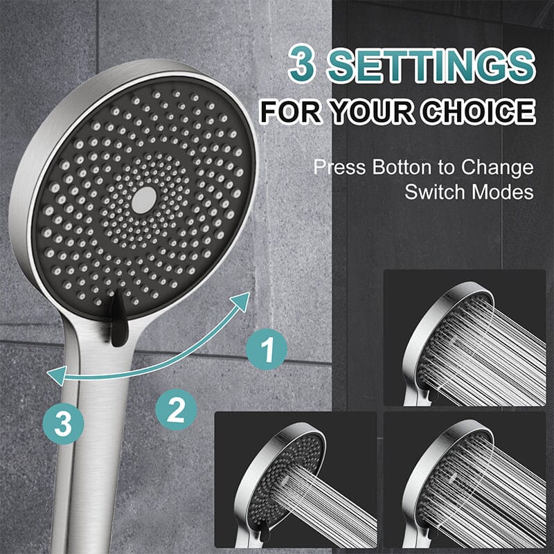 10" Round Shower Head & Hand Shower with Hose Replacement Accessories - Image 22
