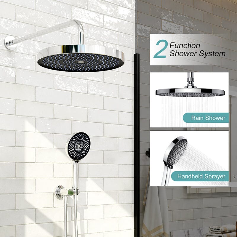 10" Round Shower Head & Hand Shower with Hose Replacement Accessories - Image 4