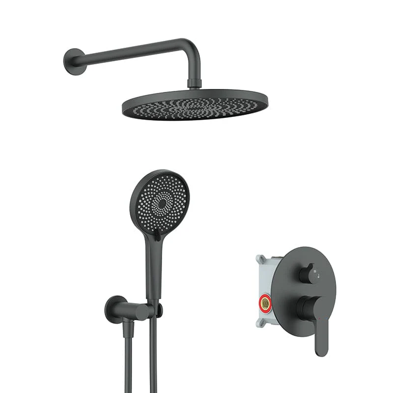 10" Wall Mount Round Shower Set with Head Shower & Hand Shower Combo Set - Image 7