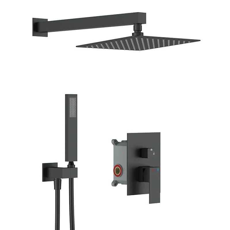 10" Wall Mount Square Shower Systems with Head Shower & Hand Shower Combo Set - Image 5