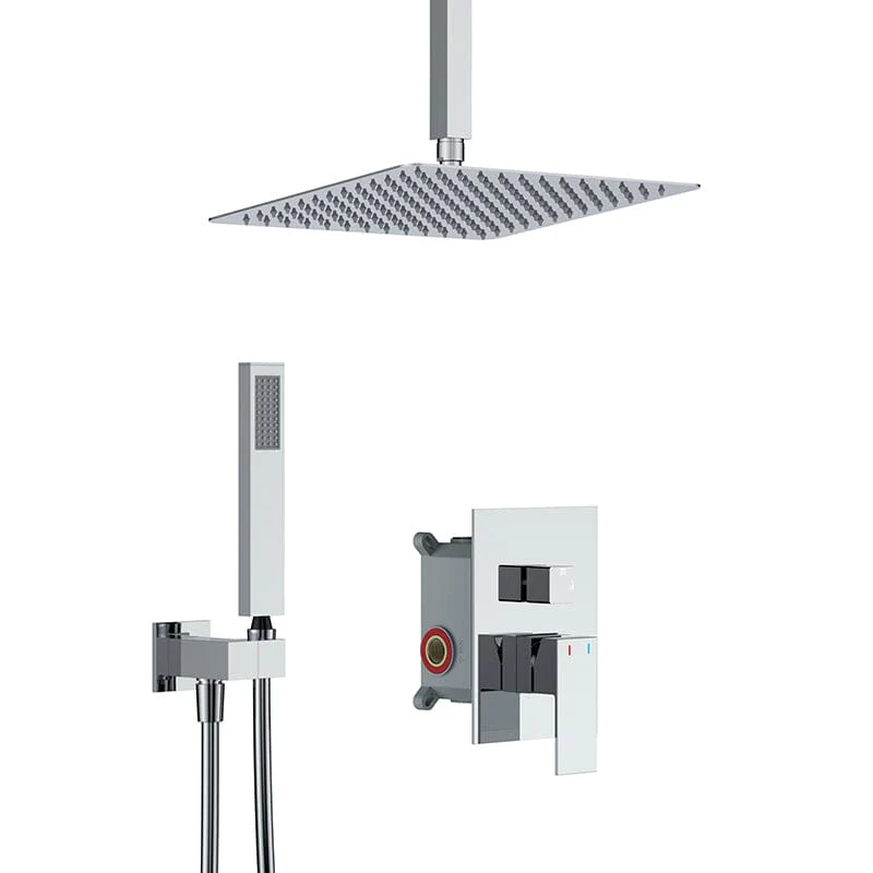 12" Ceiling Mounted Square Shower Systems with Head Shower & Hand Shower Combo Set - Image 29