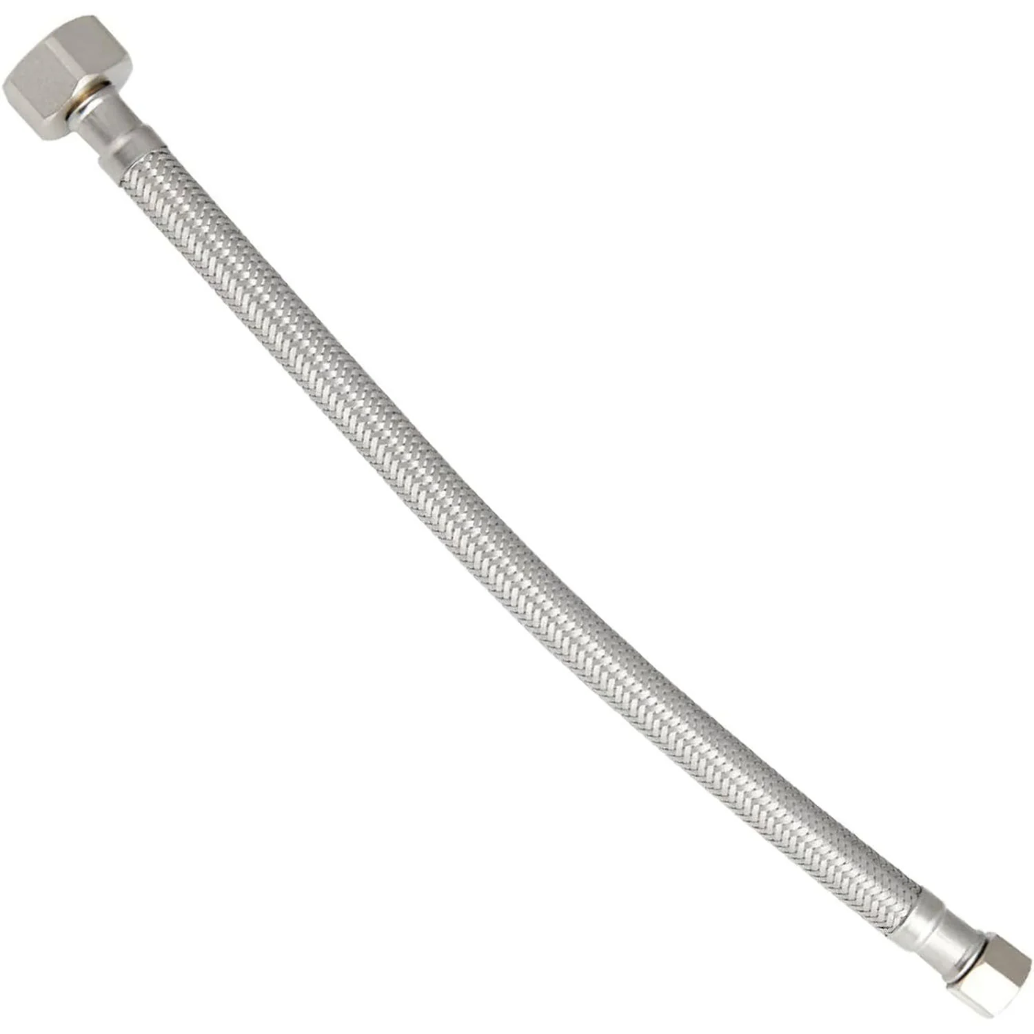 12" Stainless Steel Toilet Water Supply Line with 3/8" & 7/8" Brass Nut Connectors
