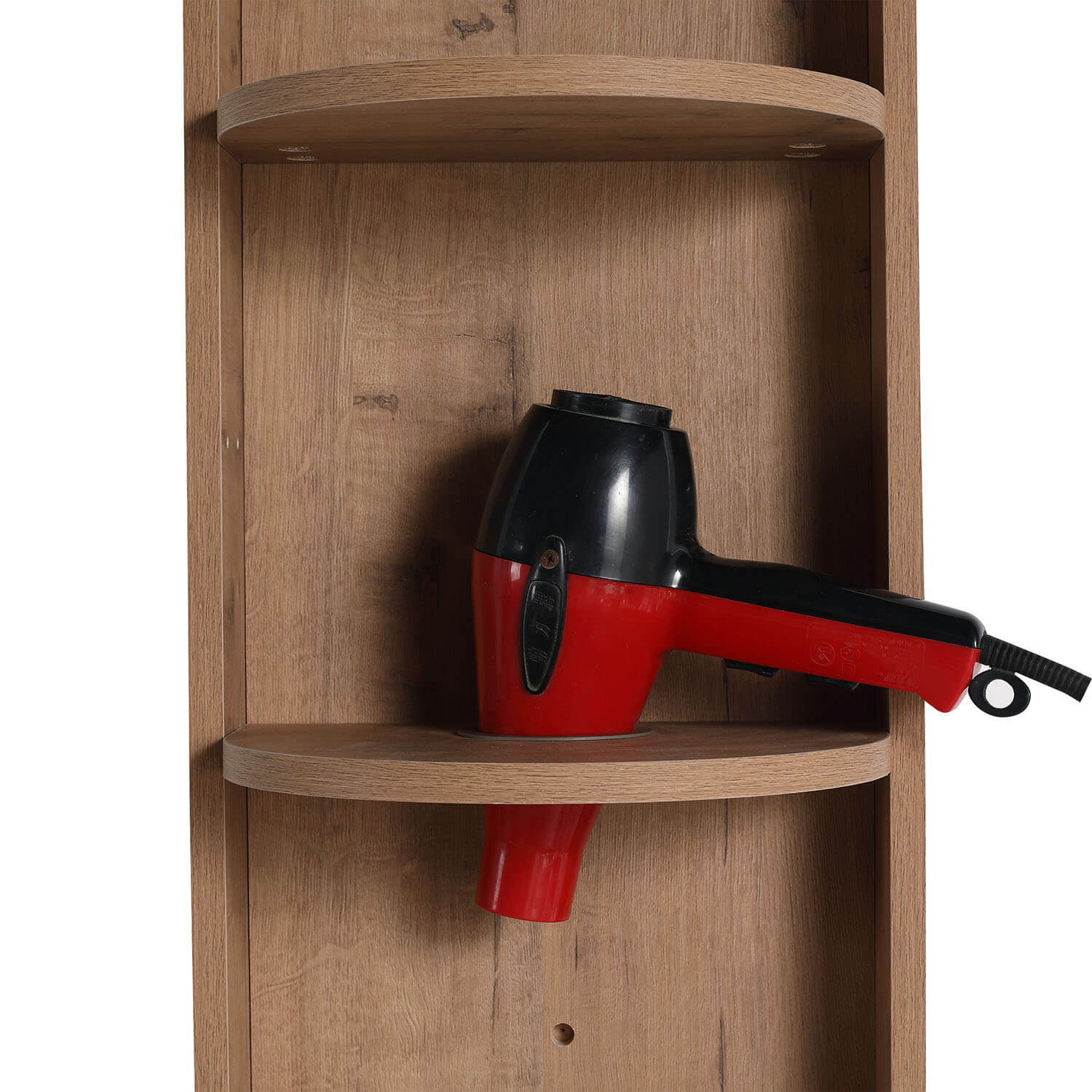 12" White Oak 3-Tier Open Wall Cabinet for Bathroom - Image 8