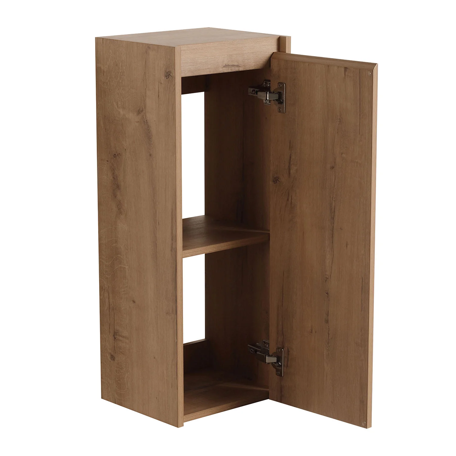 12" White Oak Bathroom Wall Cabinet with Soft Close Door and Shelf - Image 5