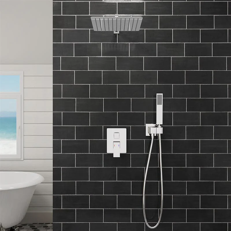 Giving Tree 12" Wall Mount Square Shower Systems with Head Shower & Hand Shower Combo Set - Image 22