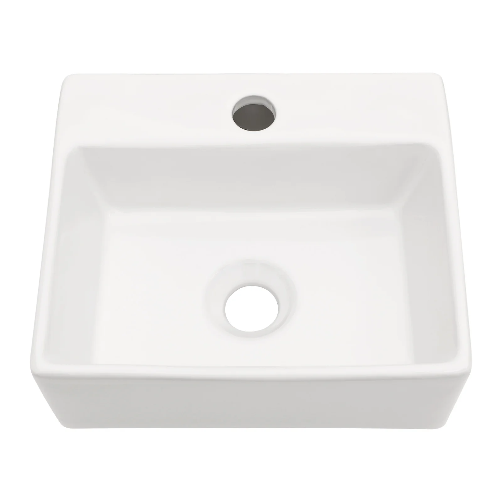 13" x 11" Wall-Mounted Rectangular Ceramic Bathroom Sink - Image 6