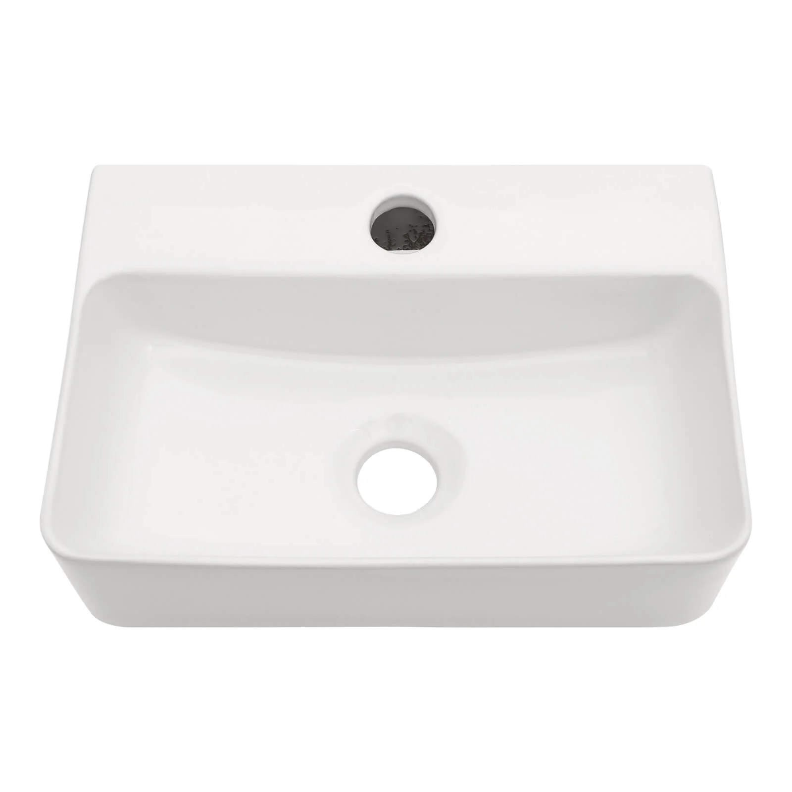 14" x 10" Wall-Mounted Rectangular Ceramic Bathroom Sink - Image 6