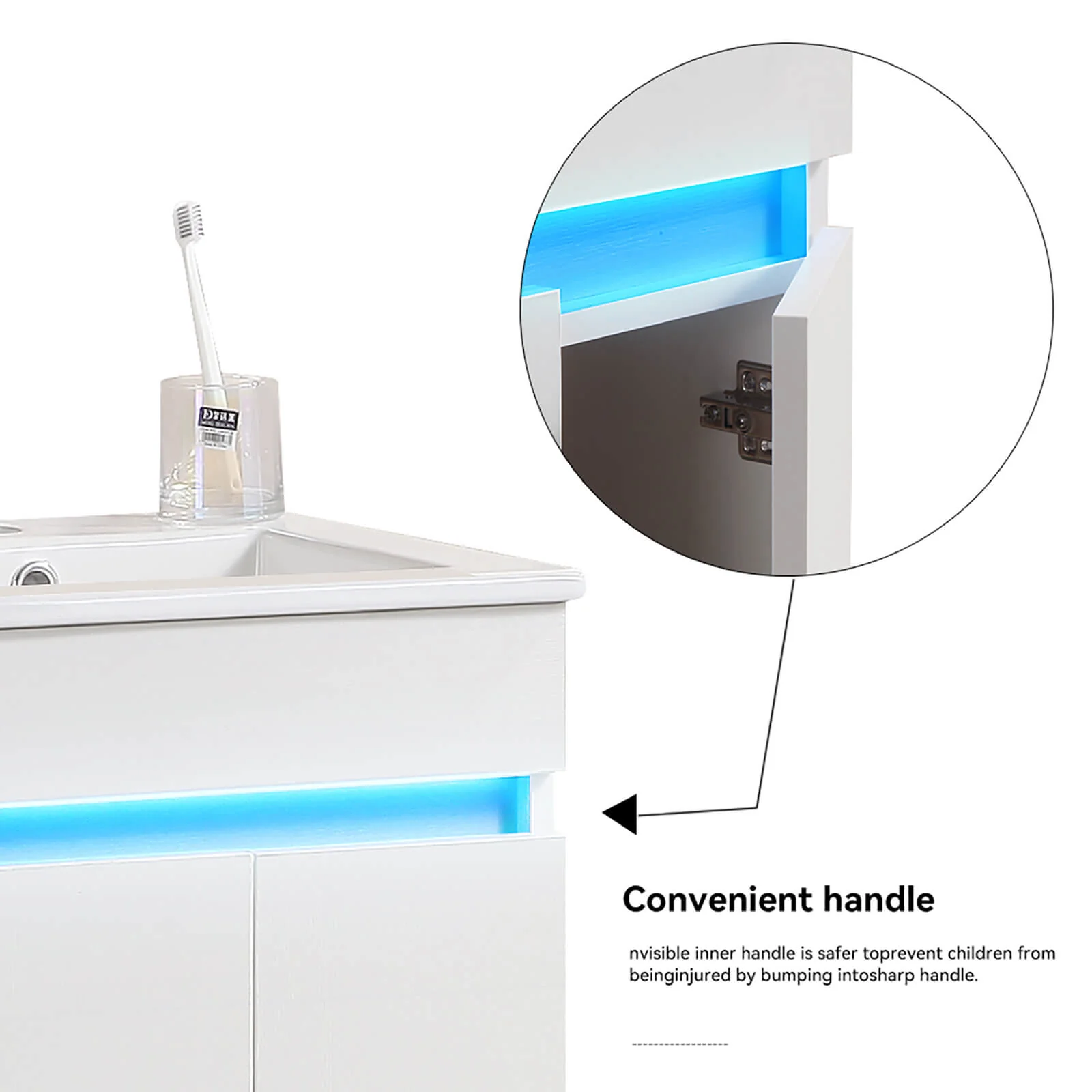 16" Wall-Mounted Vanity with Built-In Motion Sensor Light - Image 6