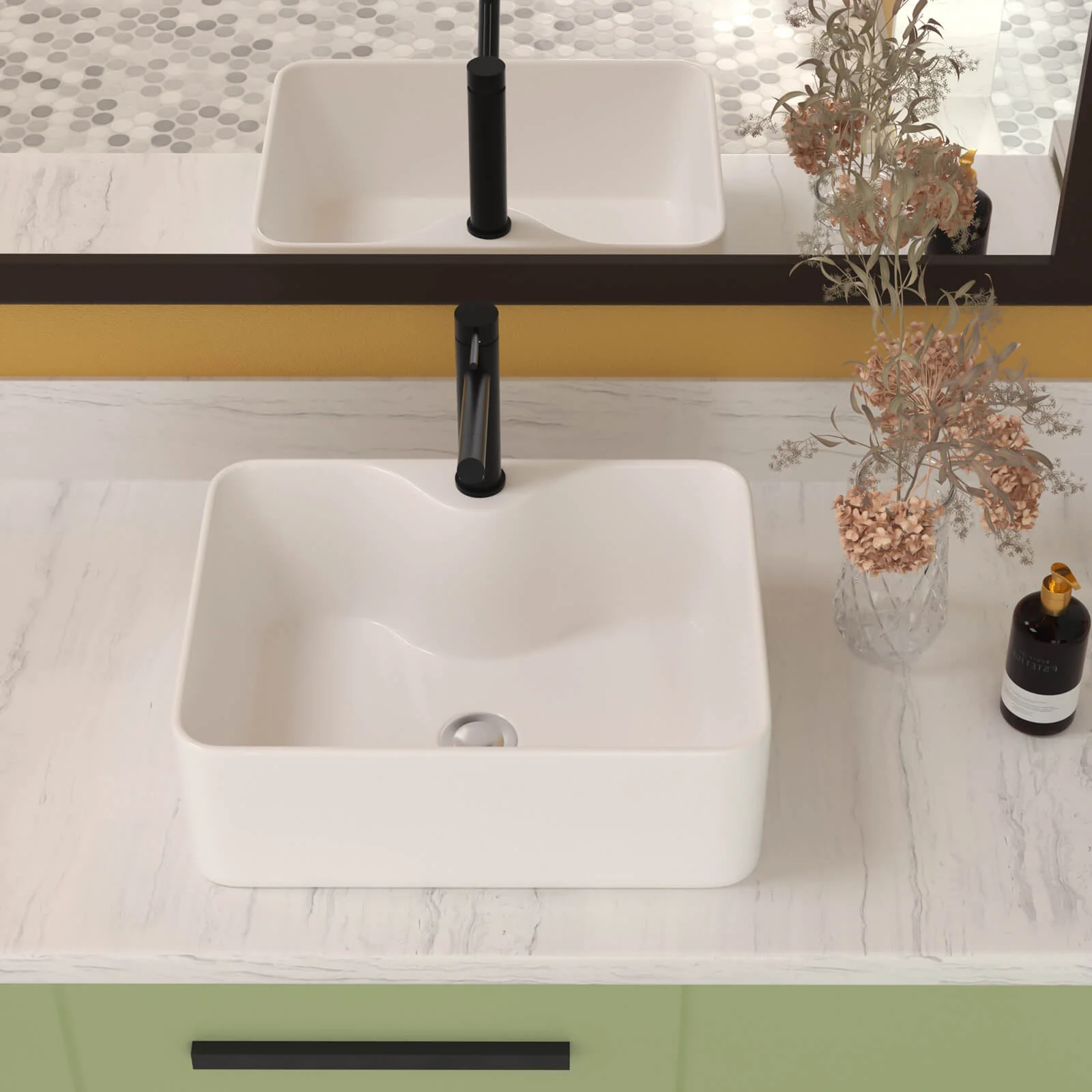 16" x 12" Glossy White Ceramic Bathroom Sink - Image 2