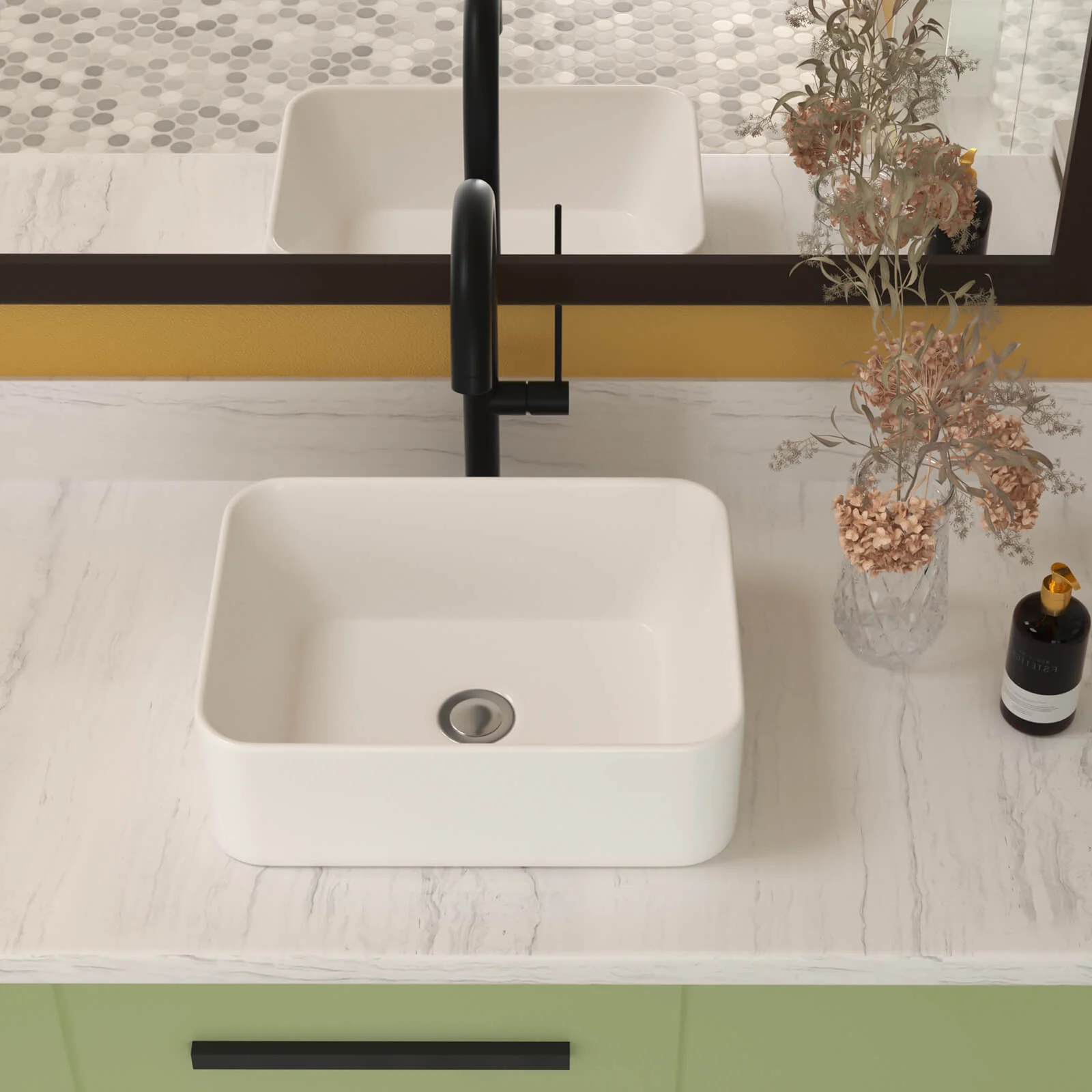 16" x 12" White Rectangular Ceramic Lavatory Sink - Image 4
