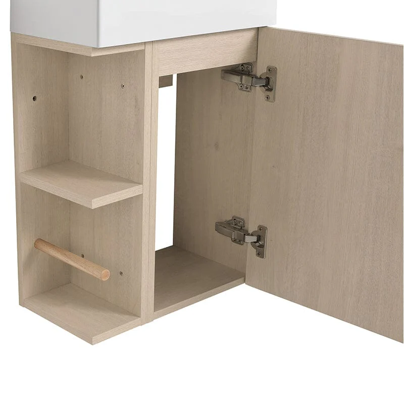 16 Inch Floating Small Bathroom Vanity with Single Hole Resin Sink and Soft Close - Image 9