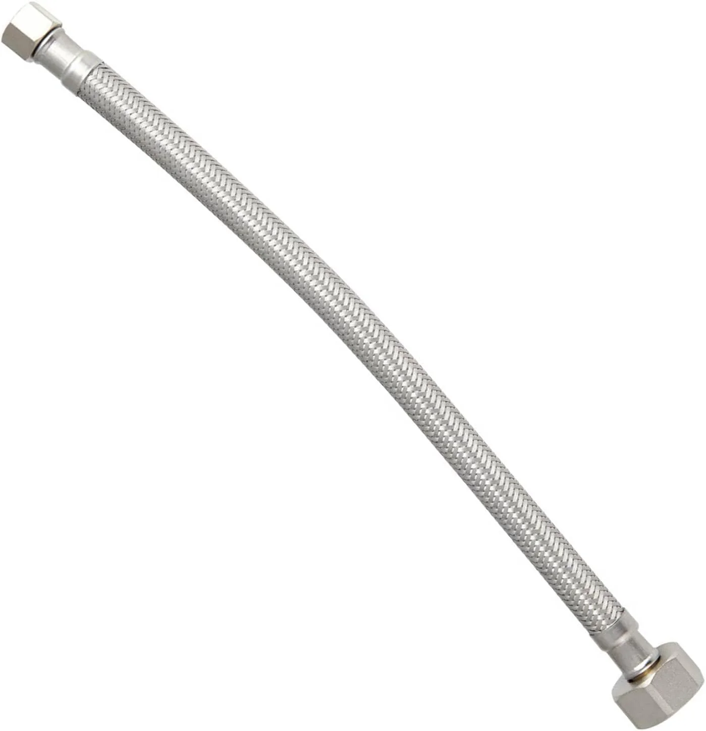 16" Stainless Steel Toilet Water Supply Line with 3/8" & 7/8" Brass Nut Connectors