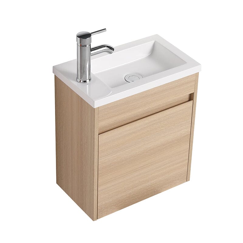 17'' Wall Mounted Bathroom Vanity Resin Sink with Faucet and Drain for Small Bathroom - Image 5