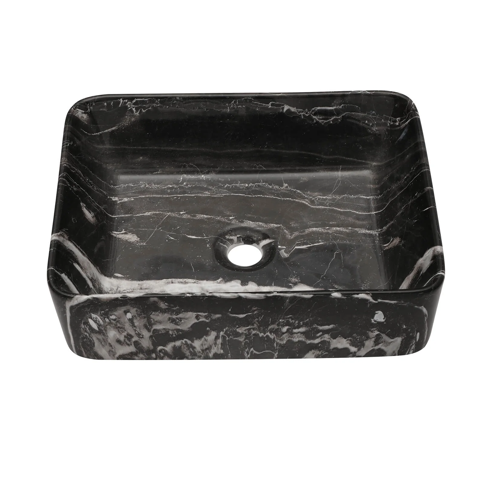 19" x 15" Rectangular Marble-Patterned Ceramic Vessel Sink - Image 5