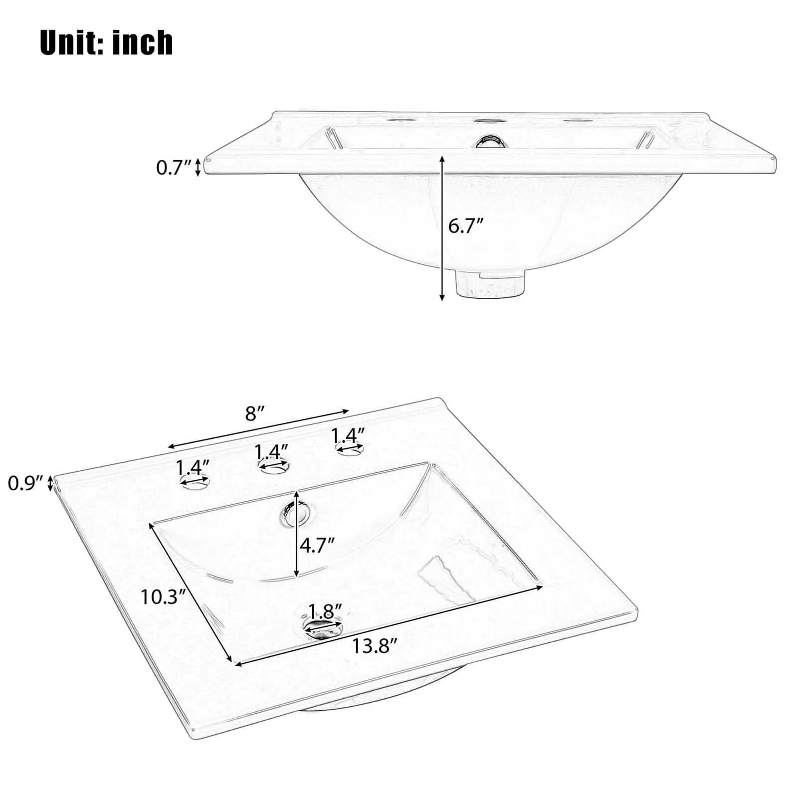 20" Black Minimalist Bathroom Vanity with Storage - Image 9