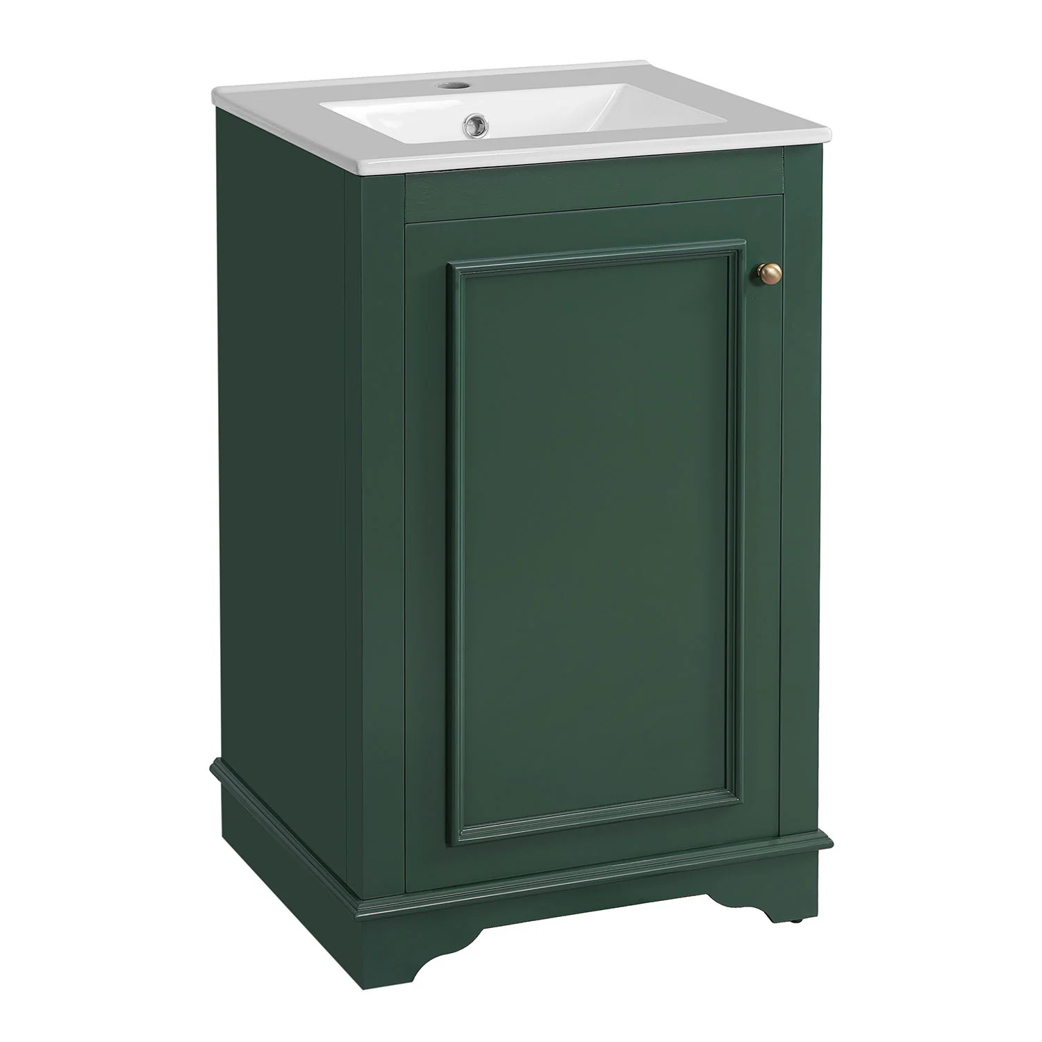 20" Green Freestanding Bathroom Vanity with White Ceramic Sink - Image 7