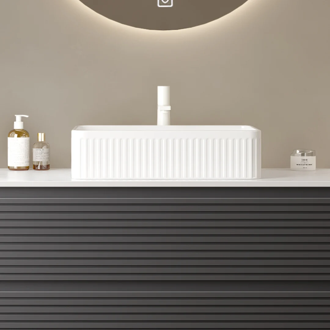 20" x 13" White Rectangular Ceramic Above-Counter Bathroom Sink - Image 3