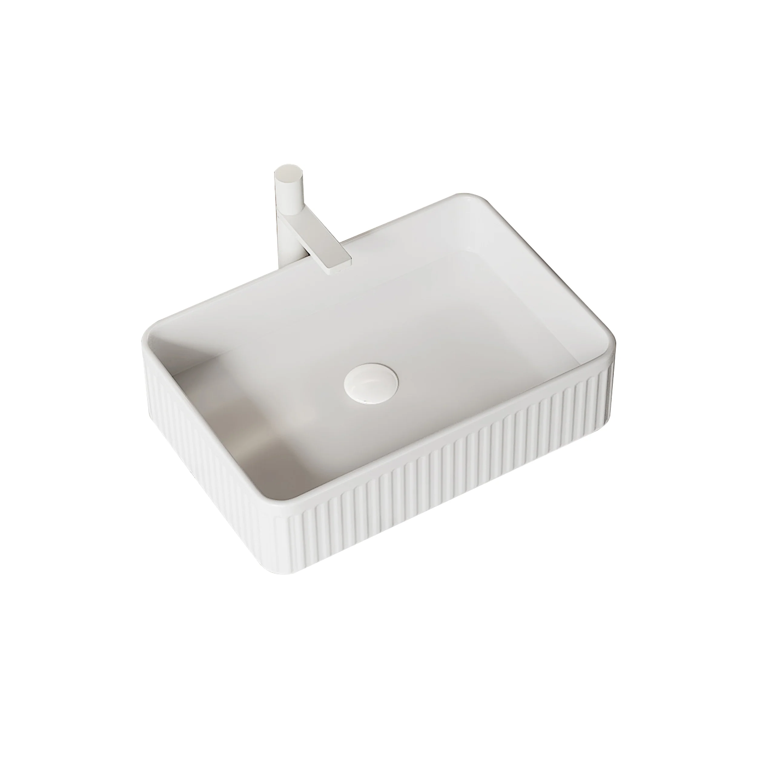 20" x 13" White Rectangular Ceramic Above-Counter Bathroom Sink - Image 5
