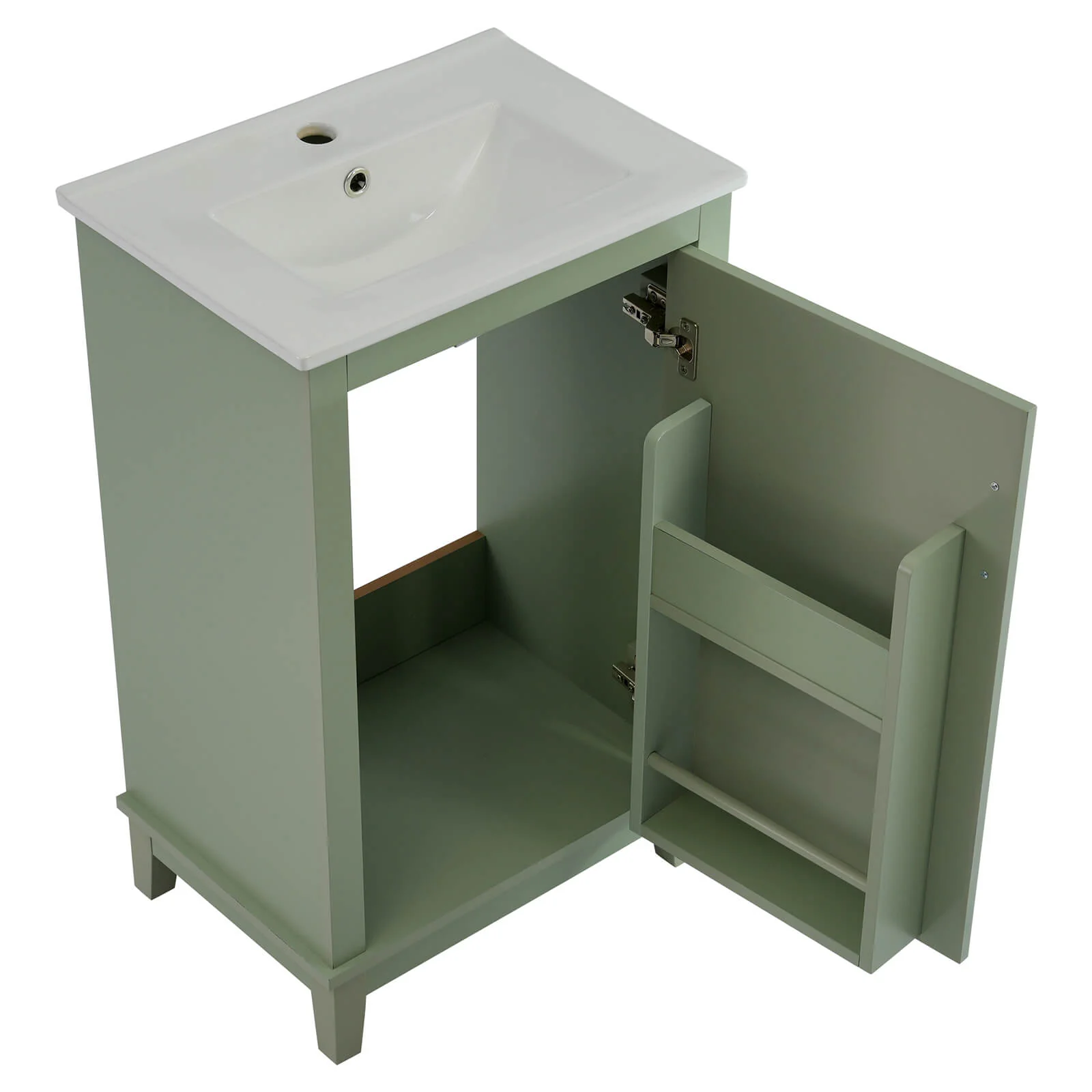 20" Sage Green Single-Door Bathroom Vanity - Image 10