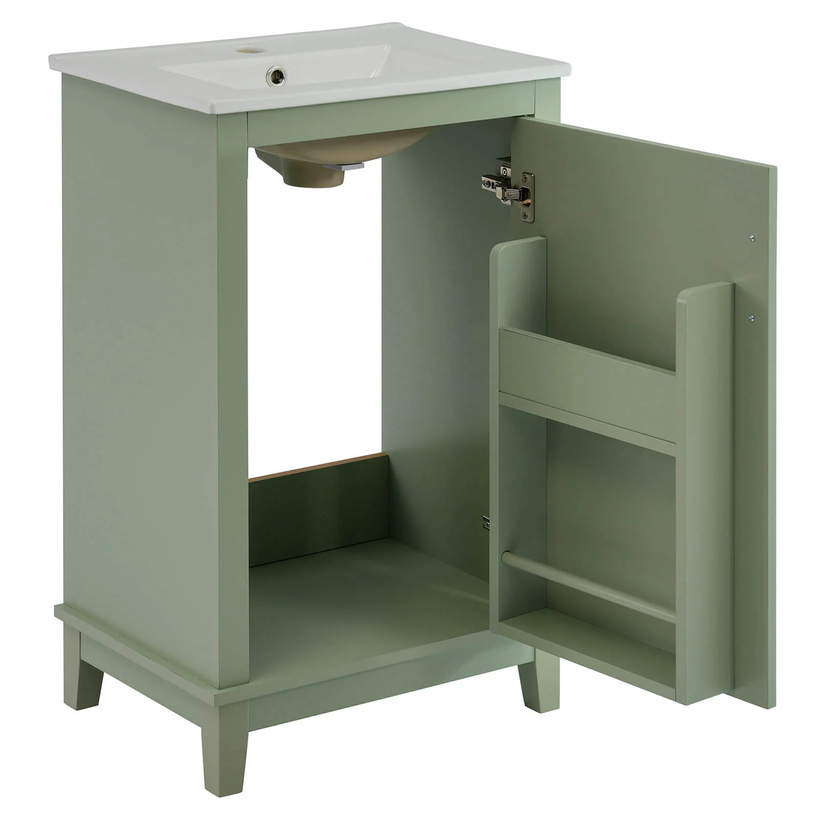 20" Sage Green Single-Door Bathroom Vanity - Image 11