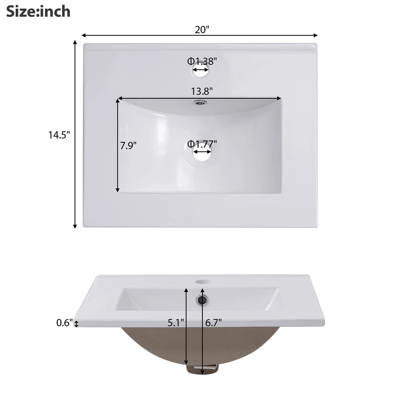 20" Sage Green Single-Door Bathroom Vanity - Image 17