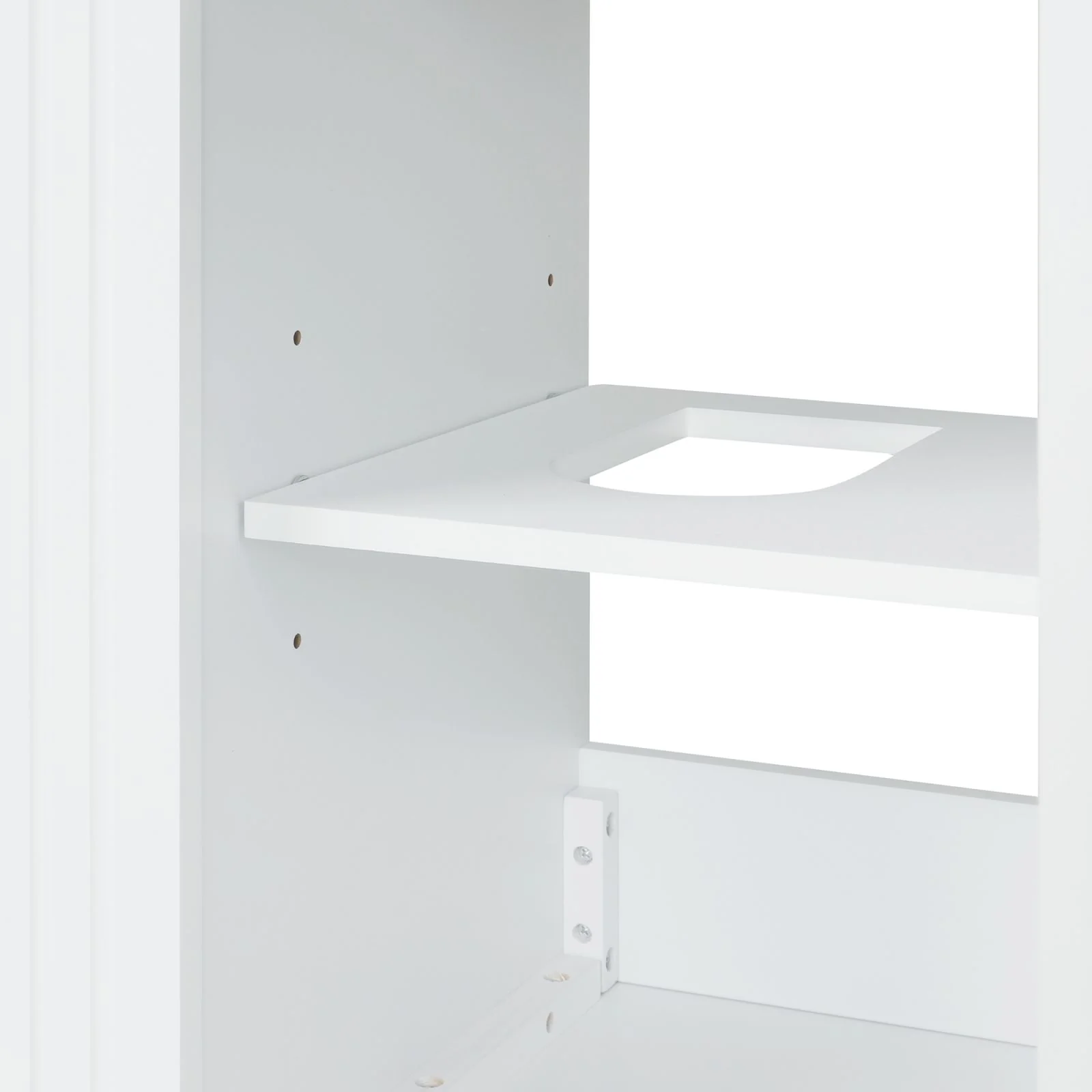 20" White Bathroom Vanity with Sink, Two-Tier Shelf & Adjustable Solid Wood Cabinet - Image 18