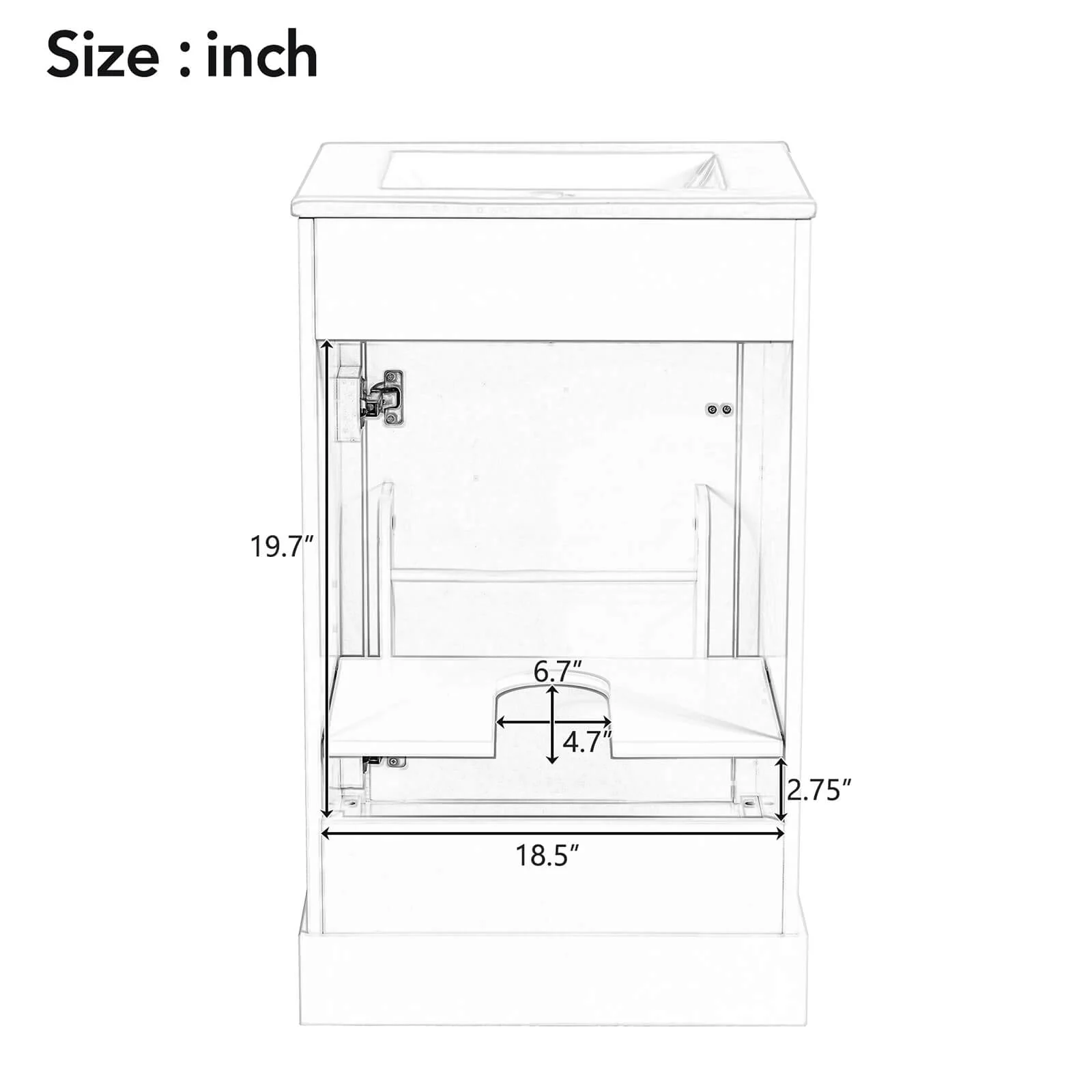 20" White Mid-Century Modern Freestanding Vanity - Image 10