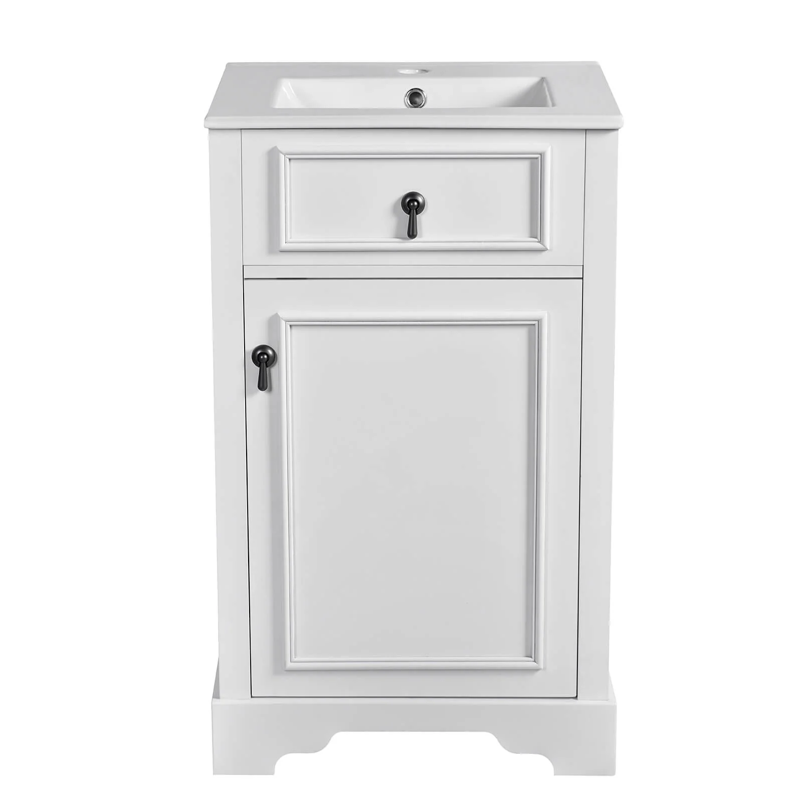 20" White Mid-Century Modern Freestanding Vanity - Image 11