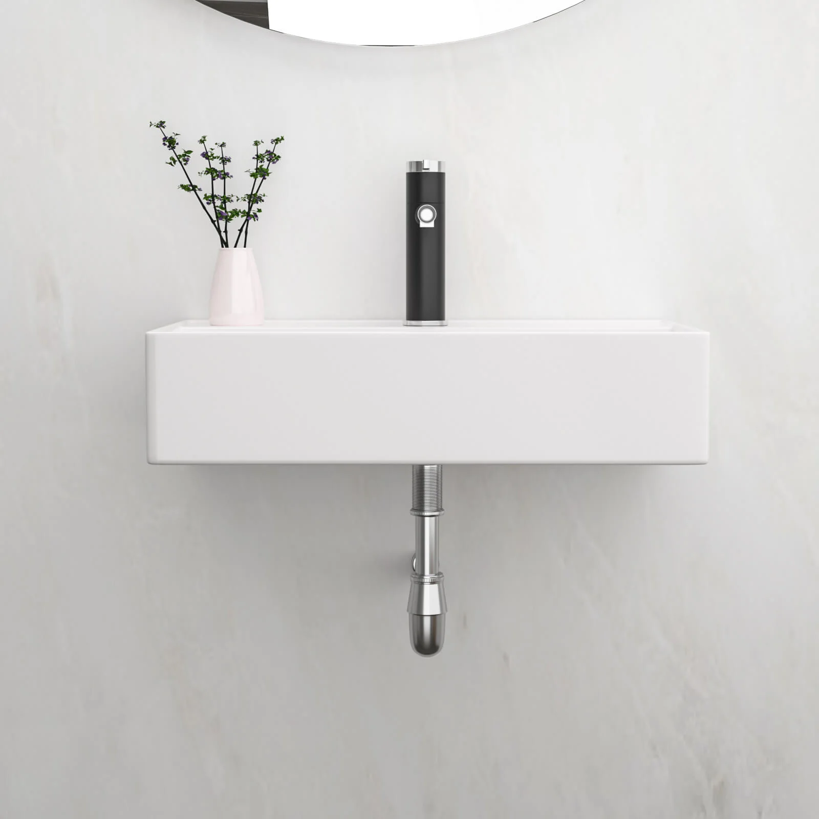 21" x 12" Wall-Mounted Rectangular Ceramic Bathroom Sink - Image 3
