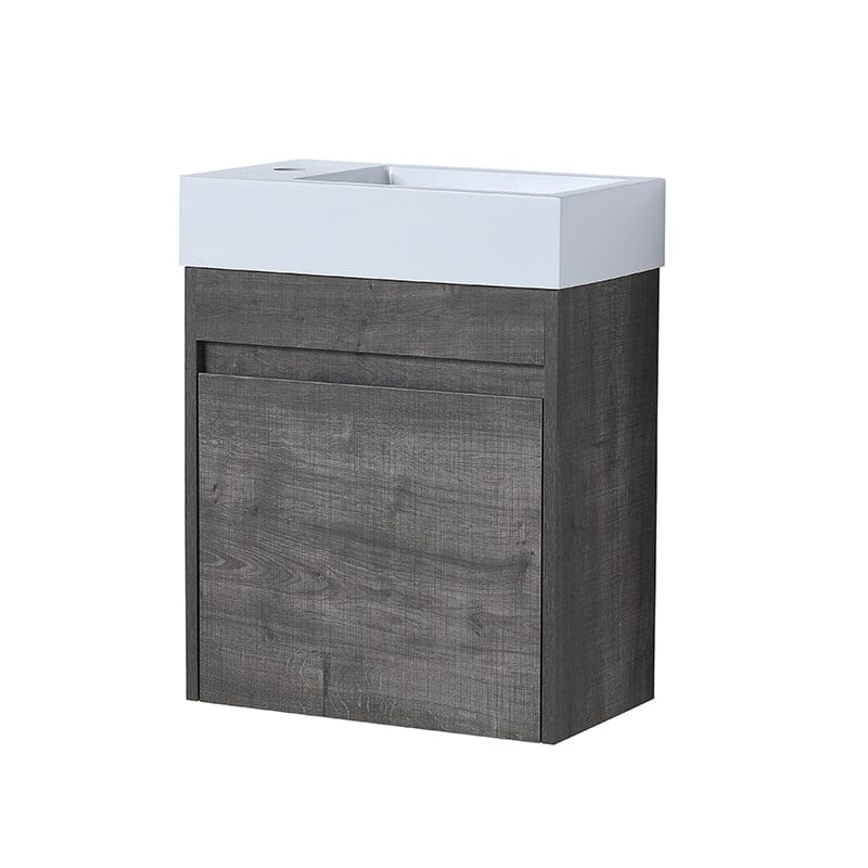 18'' Wall-Mounted Small Bathroom Vanity with White Resin Sink, Soft-Close Cabinet Door - Image 18