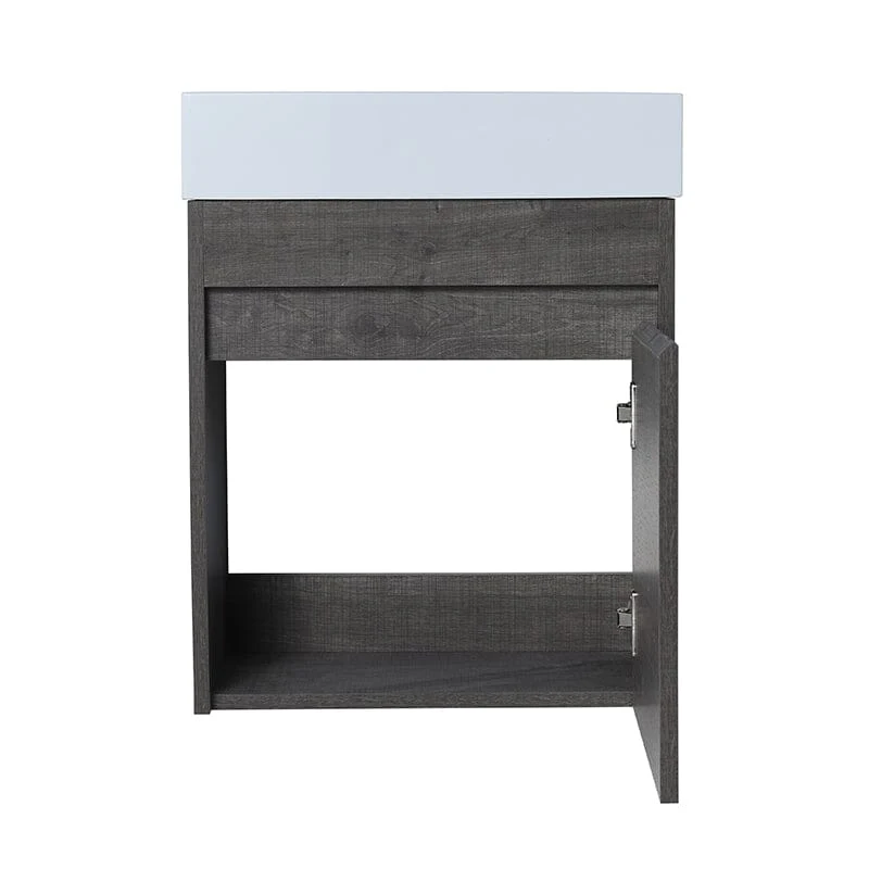 18'' Wall-Mounted Small Bathroom Vanity with White Resin Sink, Soft-Close Cabinet Door - Image 20