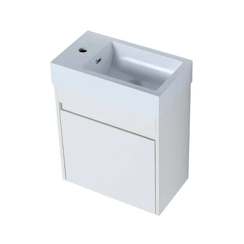 18'' Wall-Mounted Small Bathroom Vanity with White Resin Sink, Soft-Close Cabinet Door - Image 28