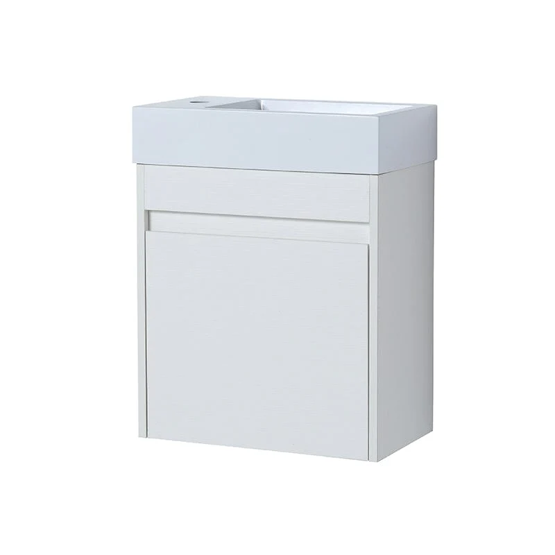 18'' Wall-Mounted Small Bathroom Vanity with White Resin Sink, Soft-Close Cabinet Door - Image 29