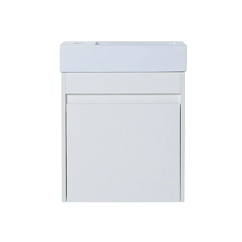 18'' Wall-Mounted Small Bathroom Vanity with White Resin Sink, Soft-Close Cabinet Door - Image 30