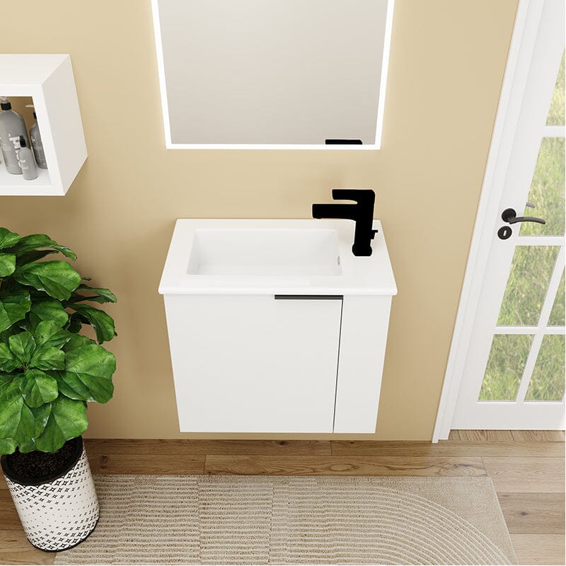 22 Inch Small Bathroom Vanity Cabinet with Sink Float Mounting Design, Soft Close Door - Image 36