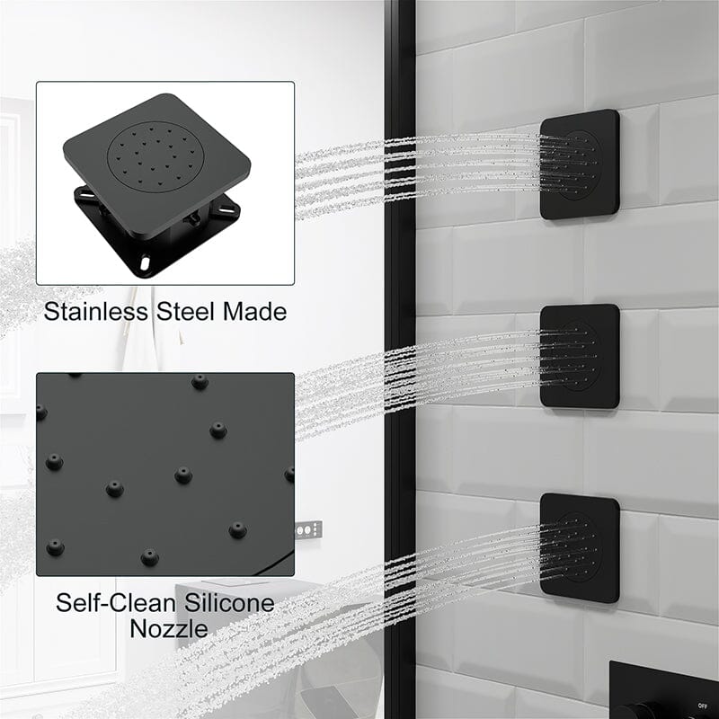 23'' Wall Mounted Waterfall Rain Shower System With 3 Body Sprays & Hand Shower - Image 4