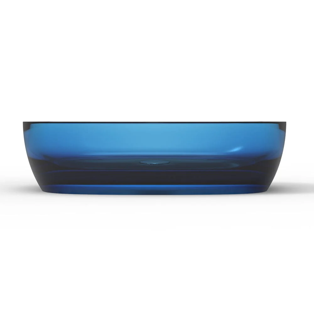 23''x15'' Bathroom Sink Art Translucent Stone Resin Oval Vessel with Drainpipe - Image 25