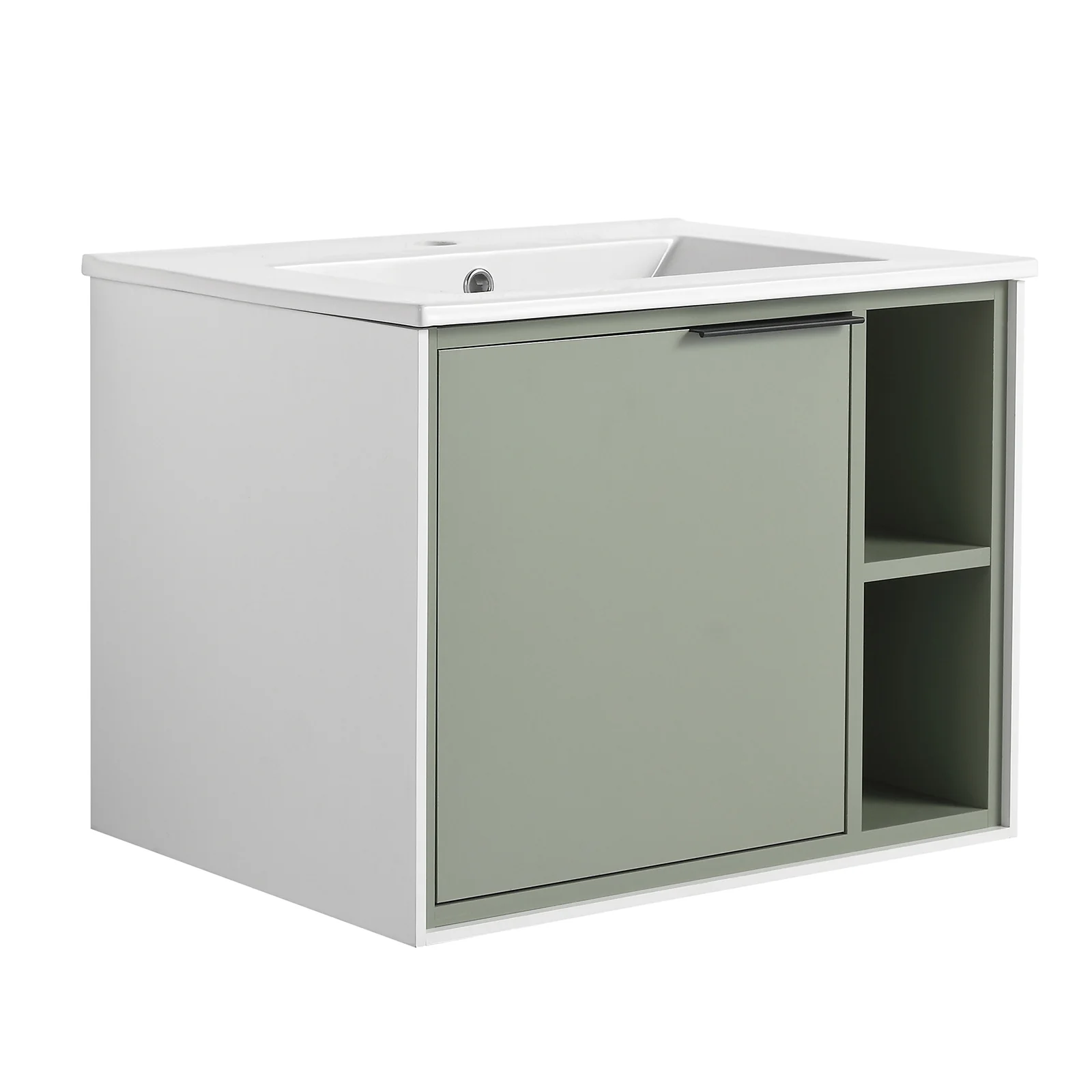 24'' Floating Wall-Mounted Bathroom Vanity with Ceramics Sink and Soft-Close Cabinet Door - Image 11