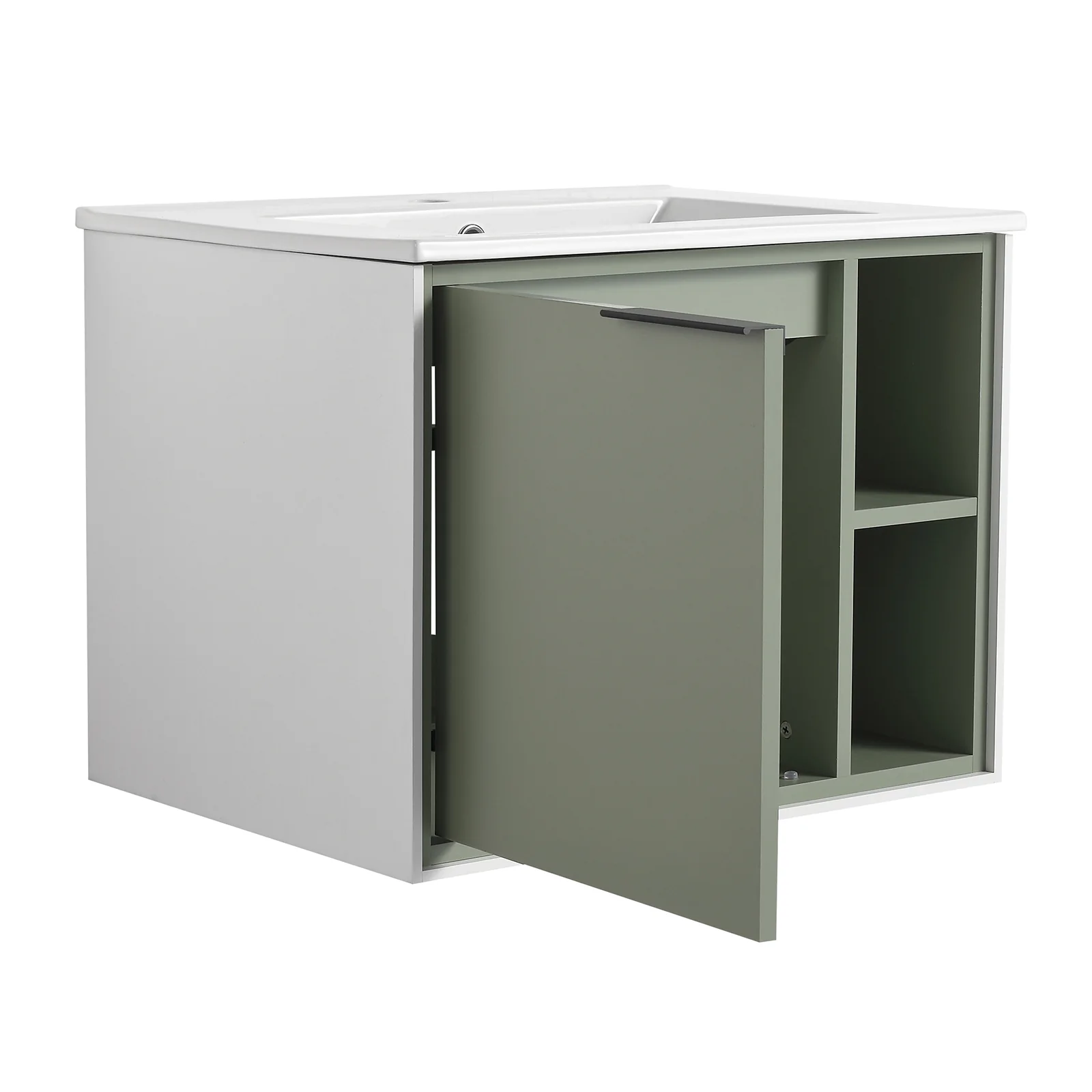 24'' Floating Wall-Mounted Bathroom Vanity with Ceramics Sink and Soft-Close Cabinet Door - Image 12