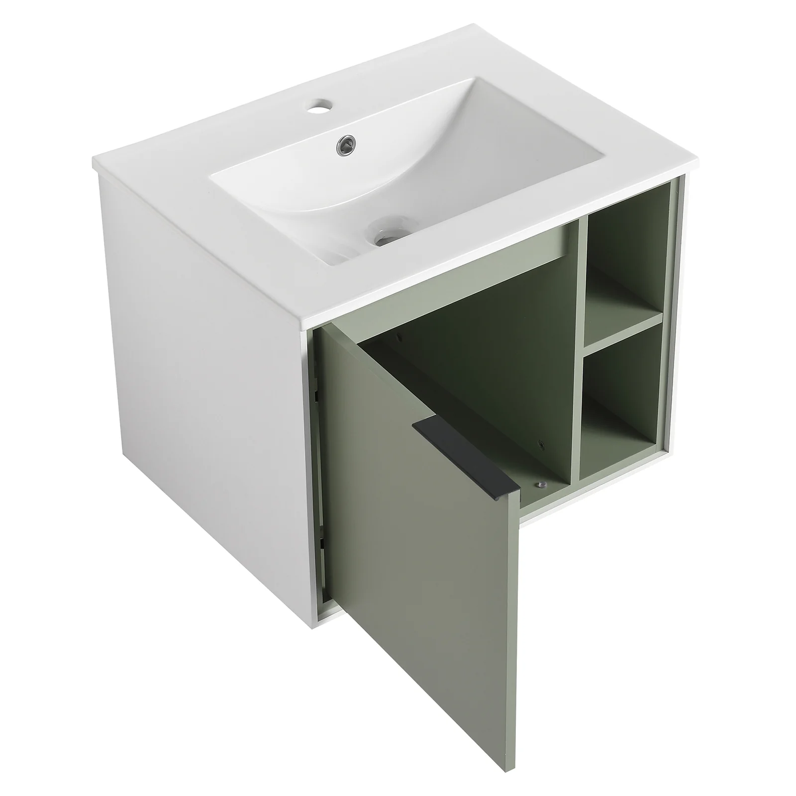 24'' Floating Wall-Mounted Bathroom Vanity with Ceramics Sink and Soft-Close Cabinet Door - Image 13
