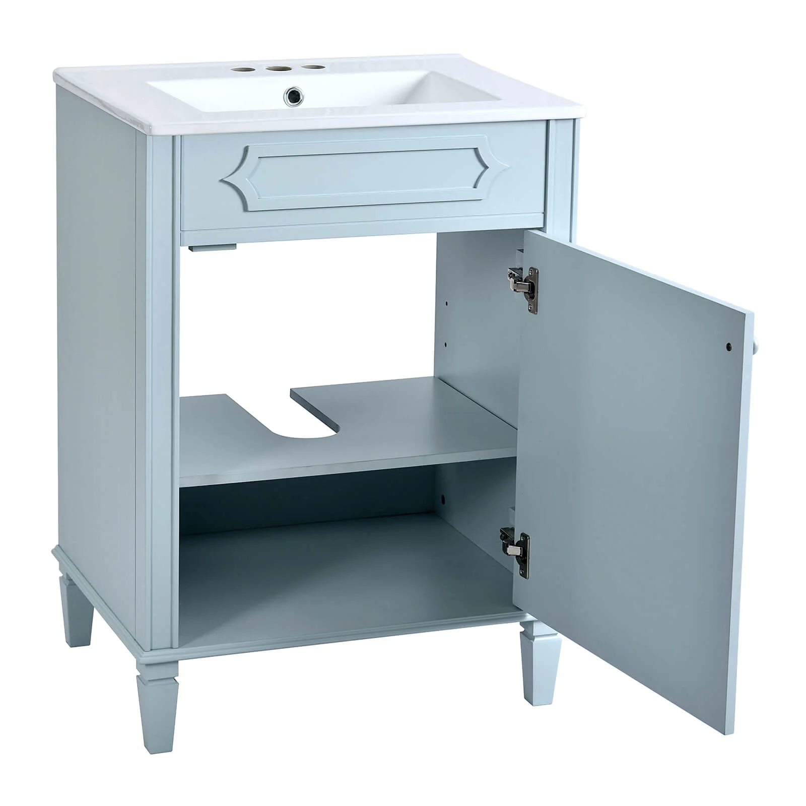24'' Compact Vanity with Carved Pattern Doors - Image 10