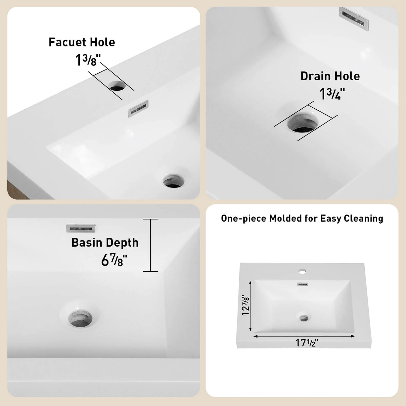 24" Modern Floating Single-Sink Vanity with Gold Accents - Image 7