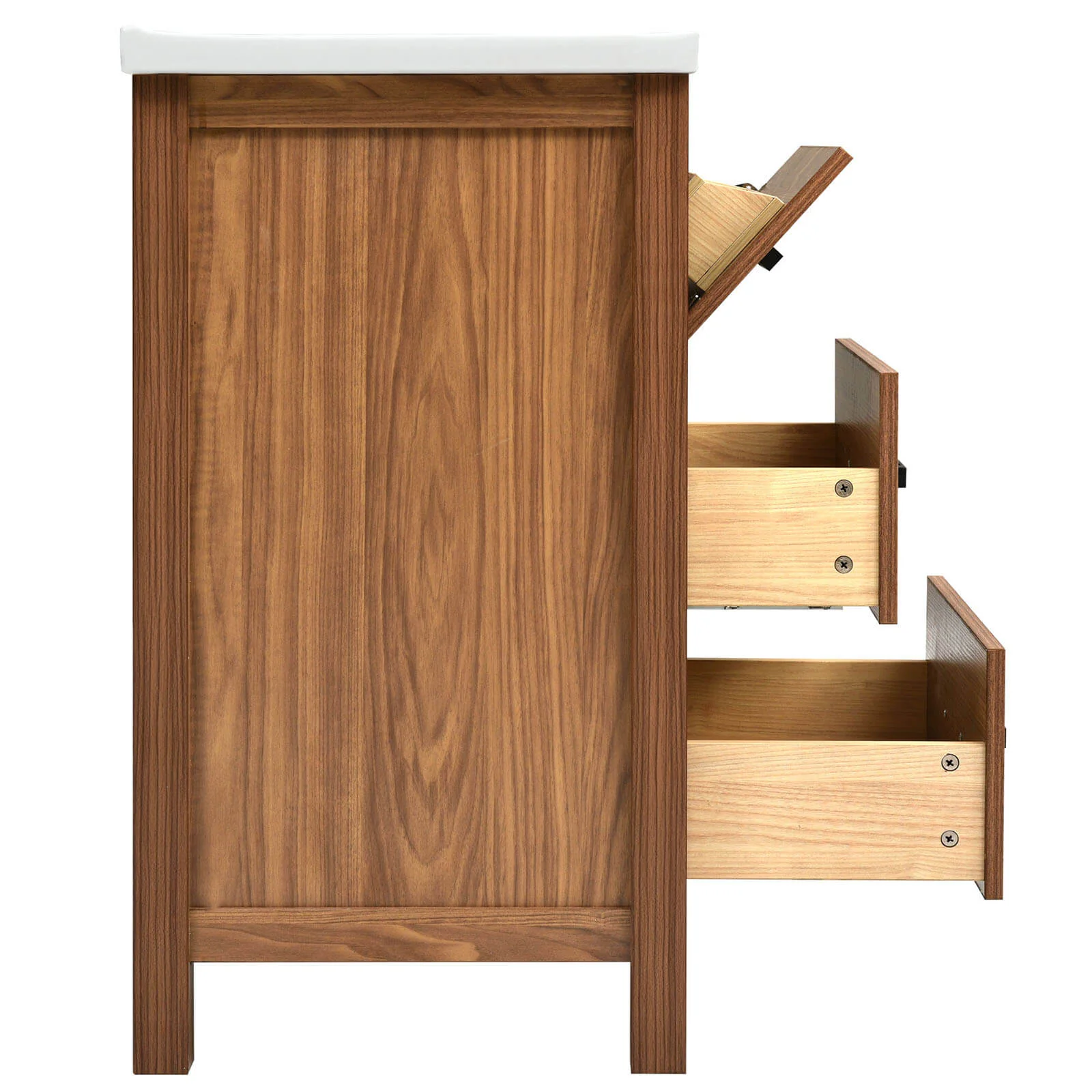 24" Natural Wood Bathroom Vanity with 3 Drawers - Image 10