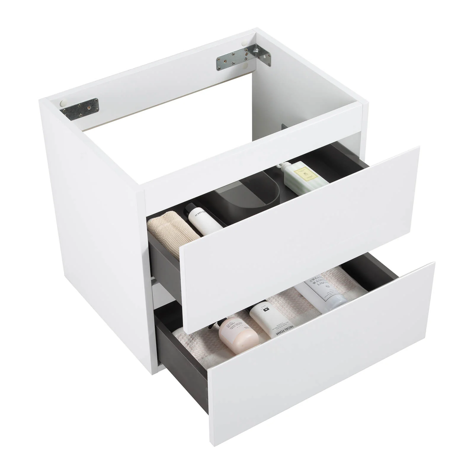 24" White Floating Bathroom Vanity Base Only - Image 5